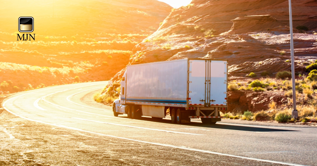 Modern logistics truck fleet on highway representing top transport and logistics services